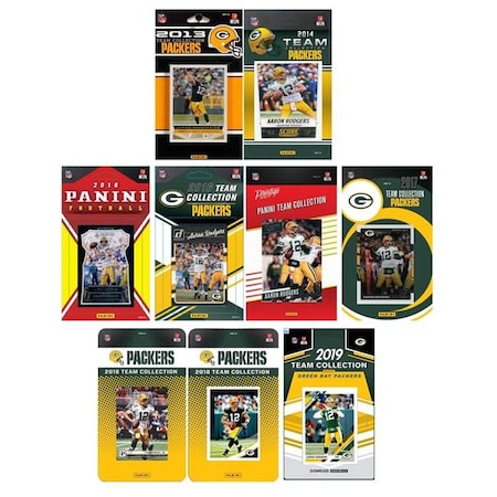C&I Collectables PACKERS919TS NFL Green Bay Packers 9 Different Licensed Trading Card Team Set